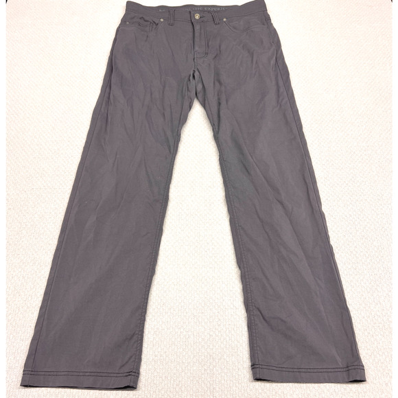 Prana Pants Mens 34x32 Gray Nylon Slim Fit Performance Hiking Outdoor - Picture 1 of 8